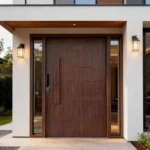 Pivot Door with sidelight window